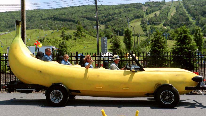 Okay, this isn’t a food truck, it’s just a banana car. Awesome, right? It started life as a <a href=