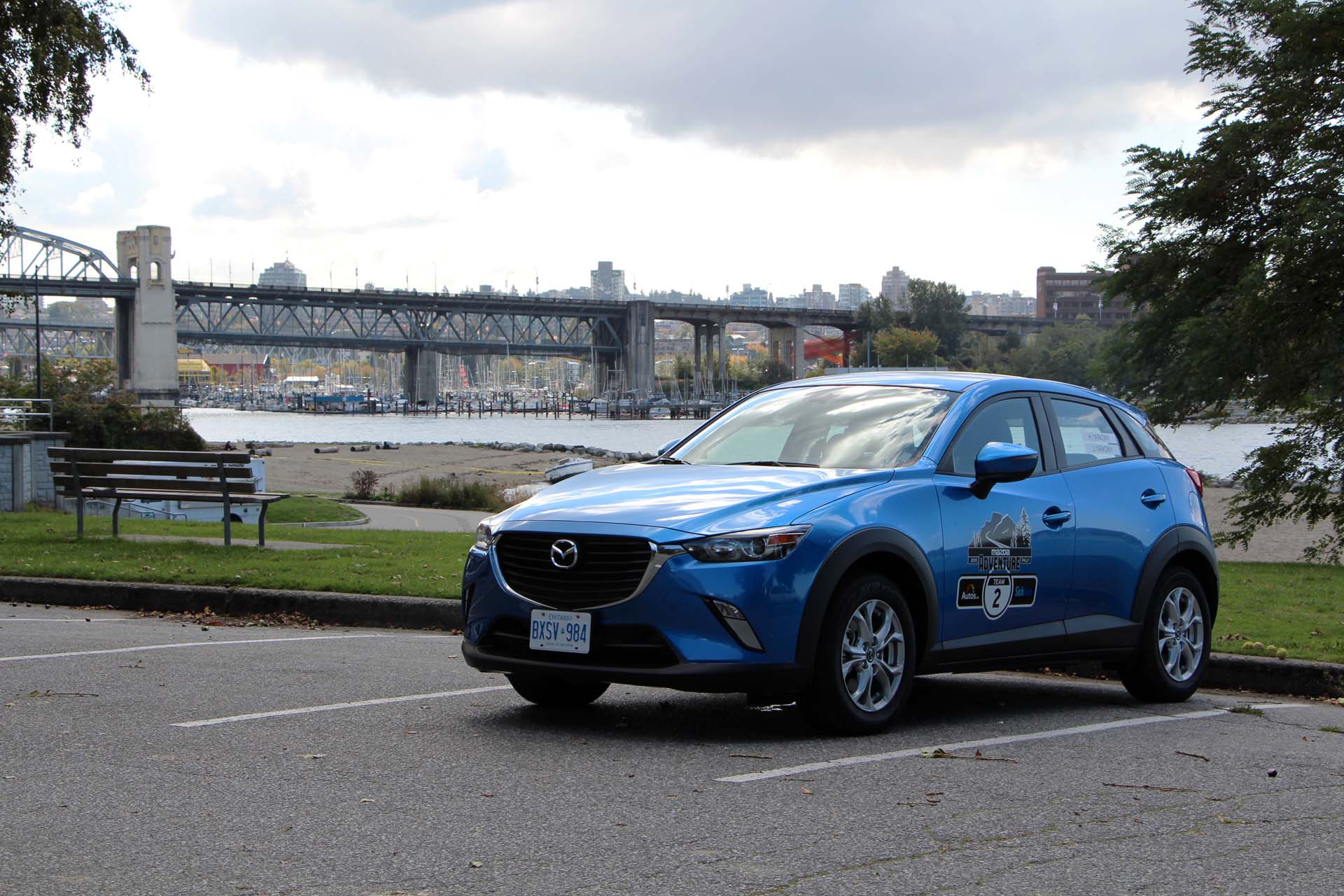 CX-3 strikes a pose with a view of the Burrard St. Bridge